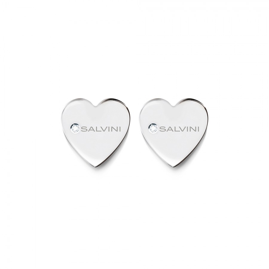 Orecchini cuore Salvini in oro bianco con diamanti ref. 20049488