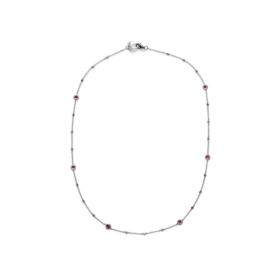 Necklace Chantecler Capri white gold, white diamonds and rubies