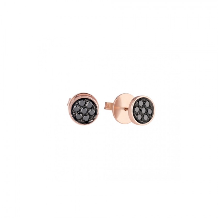 Orecchini a lobo Chantelcer in oro rosa e diamanti neri ref. 41130