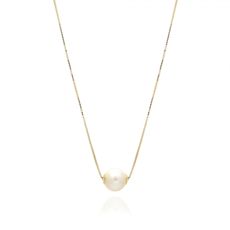 COLLANA  colore Giallo con Perla Naturale Simbolo:  PERLA "Racchiude la purezza della Natura"