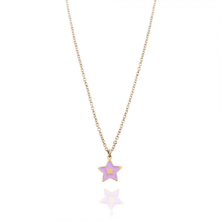 COLLANA  colore Giallo, smalto dipinto a mano da Maestri Orafi,?brevettato?e anallergico. Simbolo:  STELLA "La gioia radiante della Vita"