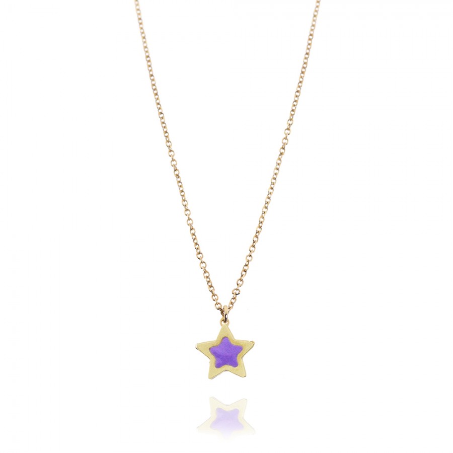 COLLANA  colore Giallo, smalto dipinto a mano da Maestri Orafi,?brevettato?e anallergico. Simbolo:  STELLA "La gioia radiante della Vita"
