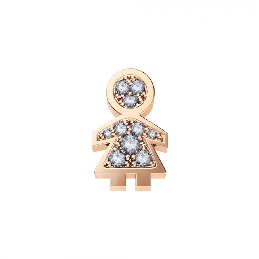ELEMENTO BAMBINA ORO ROSA  E DIAMANTI