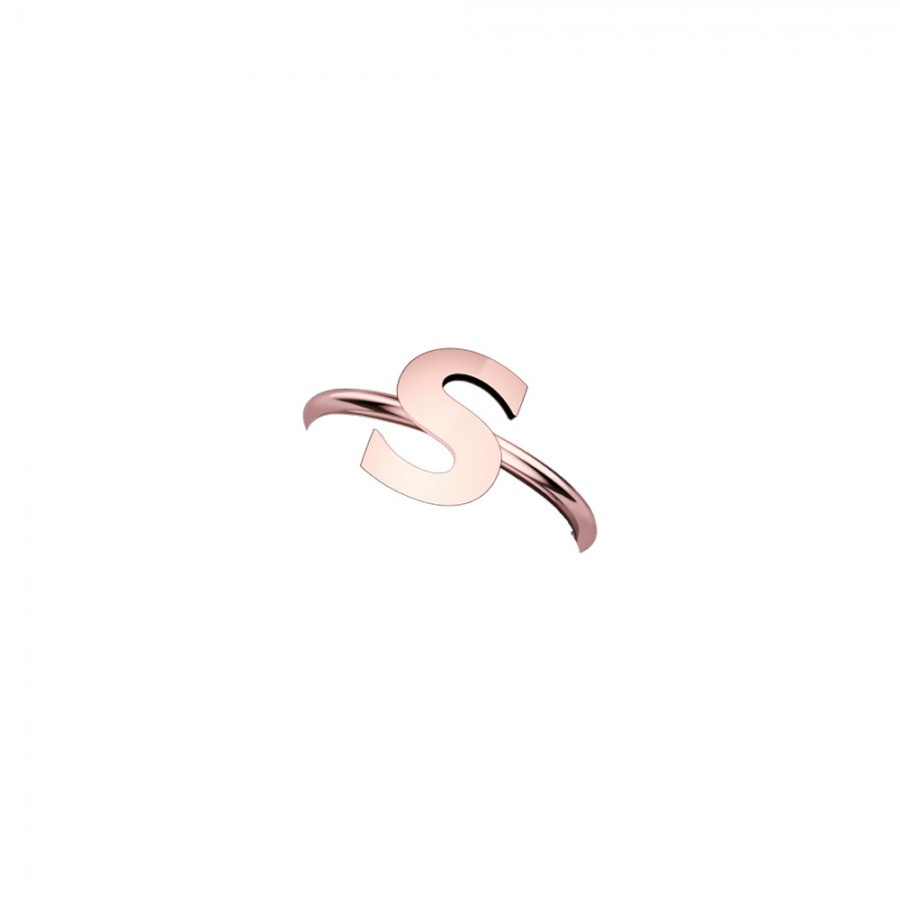 ELEMENTO ANELLO LETTERA S ORO ROSA