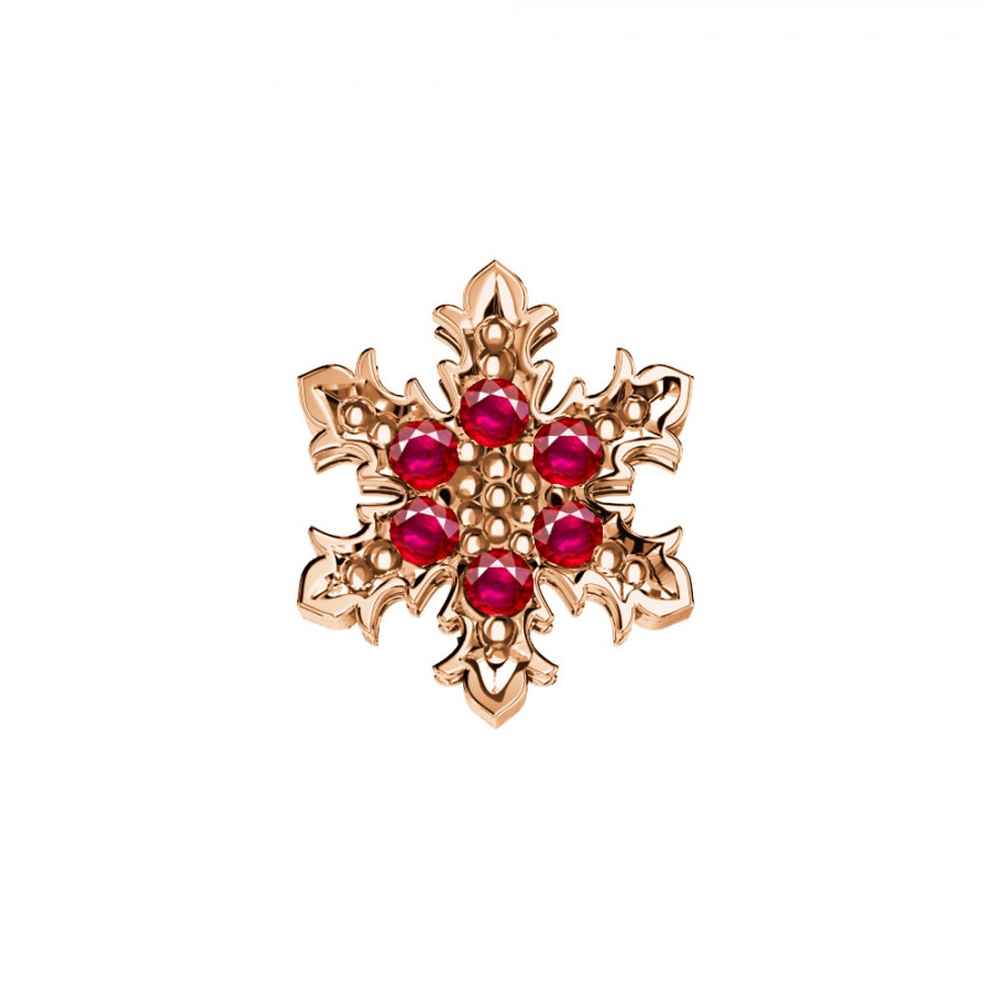ELEMENTO BRACCIALE NEVE ORO ROSA E RUBINI