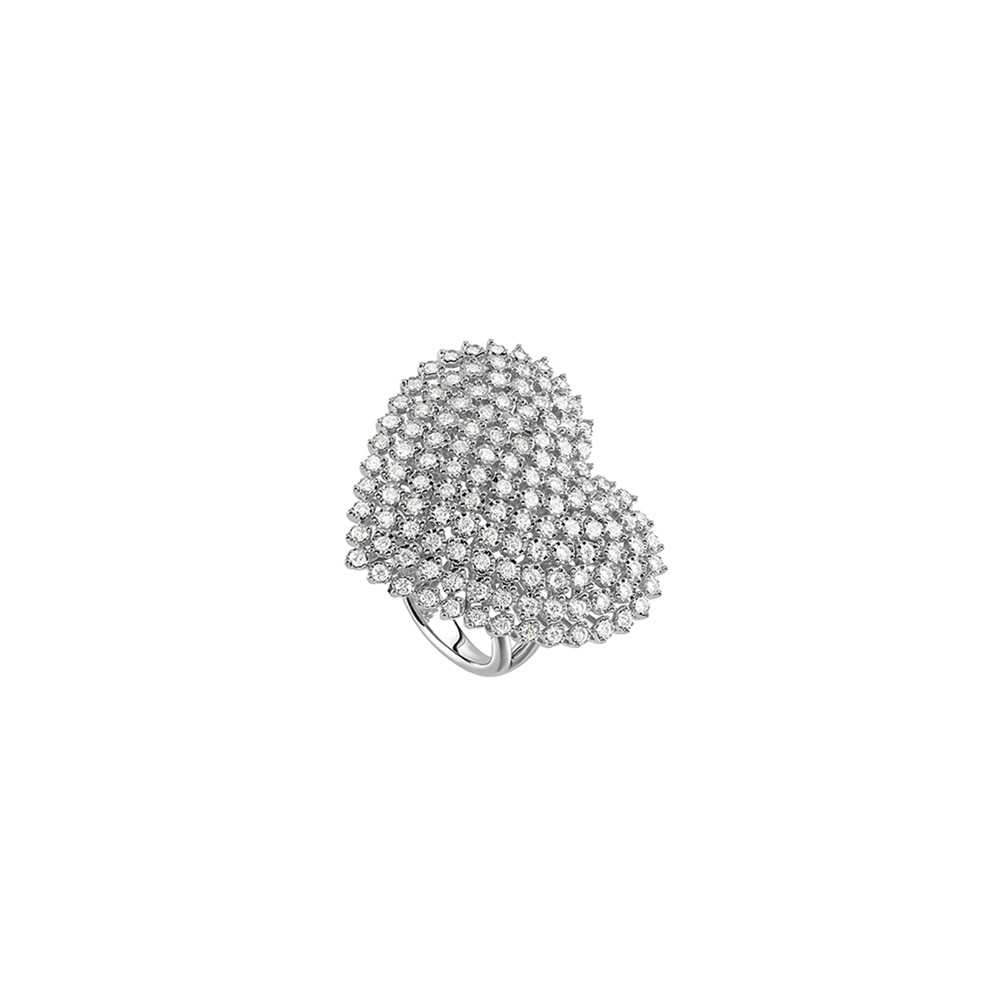 Anello cuore grande Salvini in oro bianco e diamanti ref. 20088400