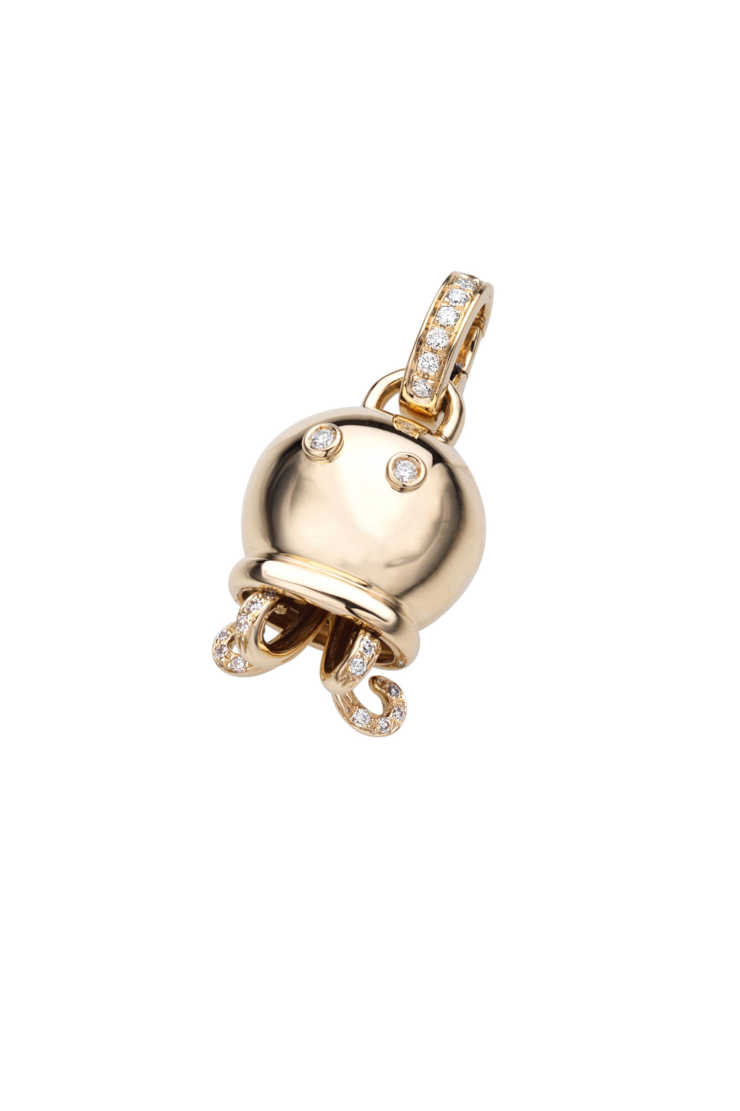 Ciondolo Polpo Mini in oro giallo e Diamanti