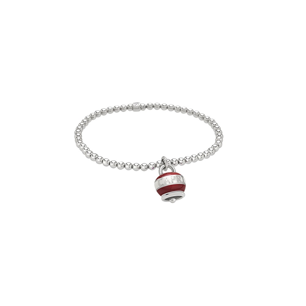 Bracciale elastico con campanella piccola Chantecler in argento e smalto ref. 40493