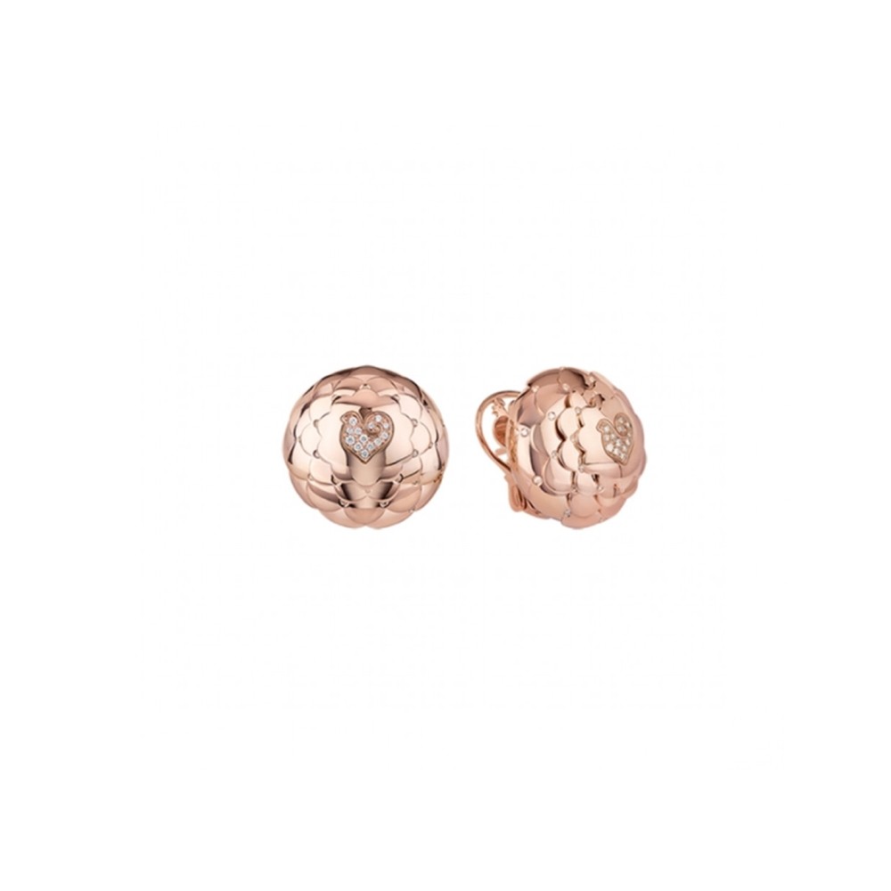 Orecchini a bottone Chantecler in oro rosa e diamanti ref. 41018