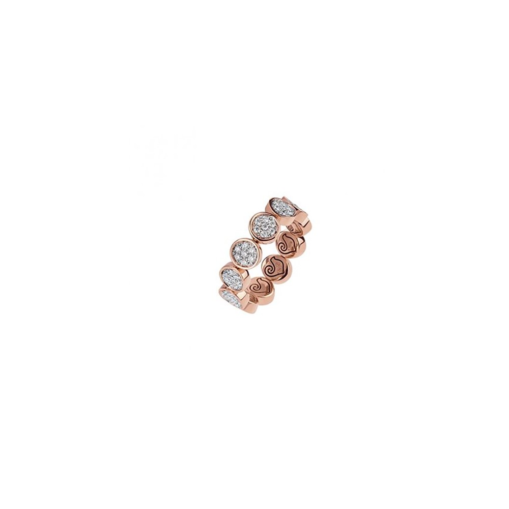 ANELLO VERETTA CHANTECLER IN ORO ROSA E DIAMANTI - PAILLETTES ref. 41020