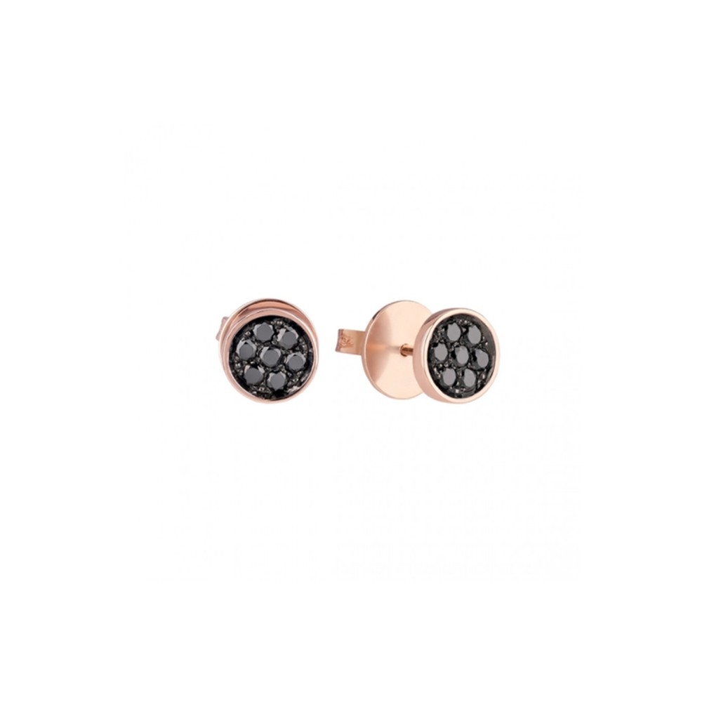 Orecchini a lobo Chantelcer in oro rosa e diamanti neri ref. 41130