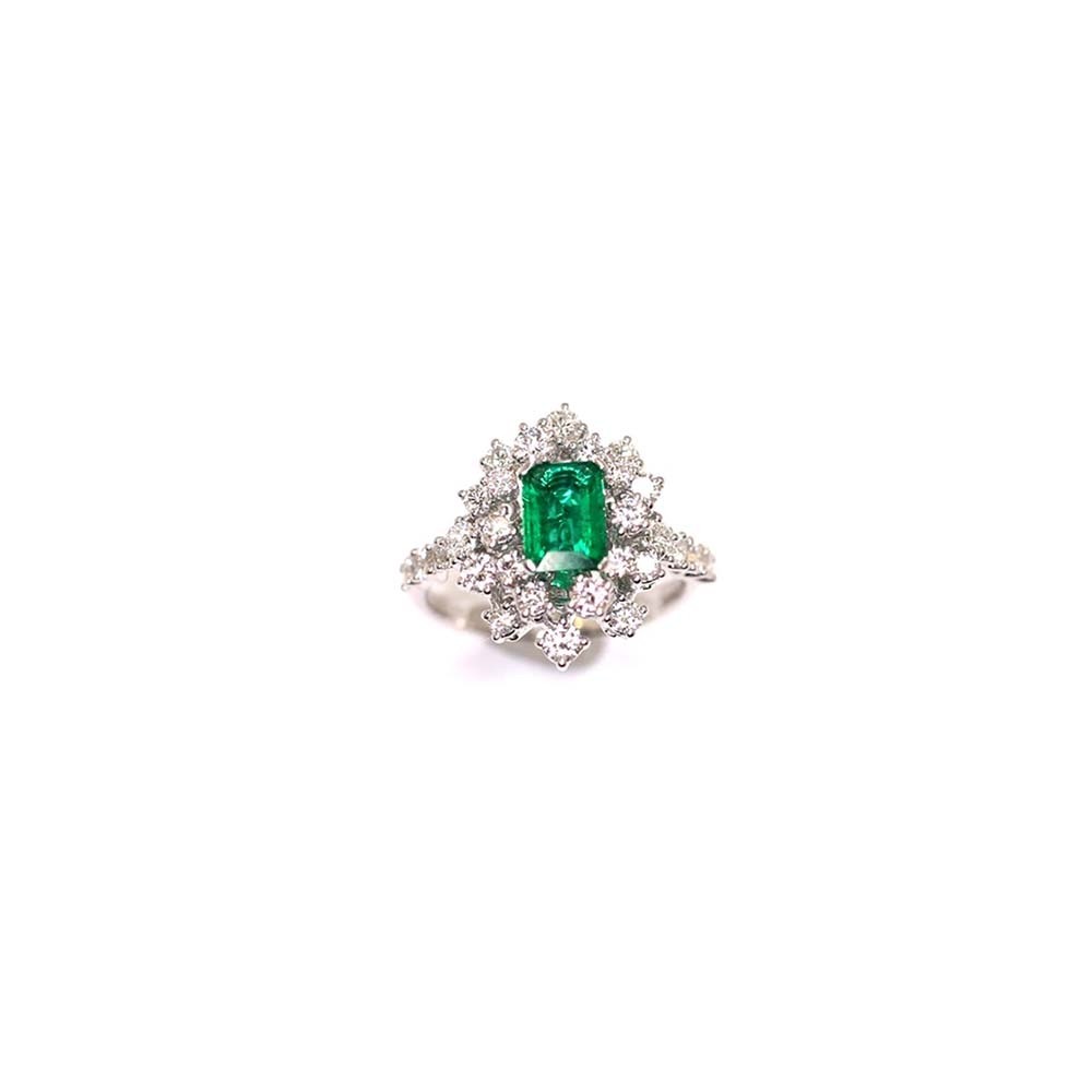 Anello Damiani in oro bianco e smeraldo ref. 81092042