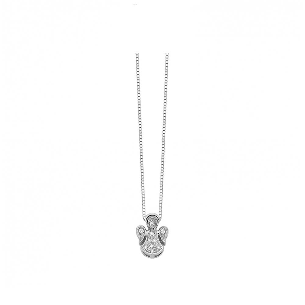 COLLANA DONNA ORO ANGELO IN ORO BIANCO E DIAMANTI ref. DHPF7276.003