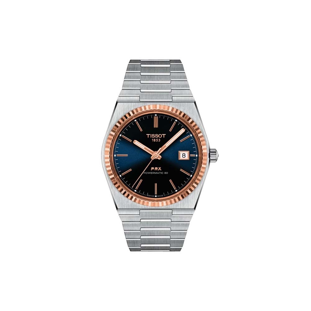 TISSOT PRX POWERMATIC 80 18K GOLD BEZEL ref. T931.407.41.041.00
