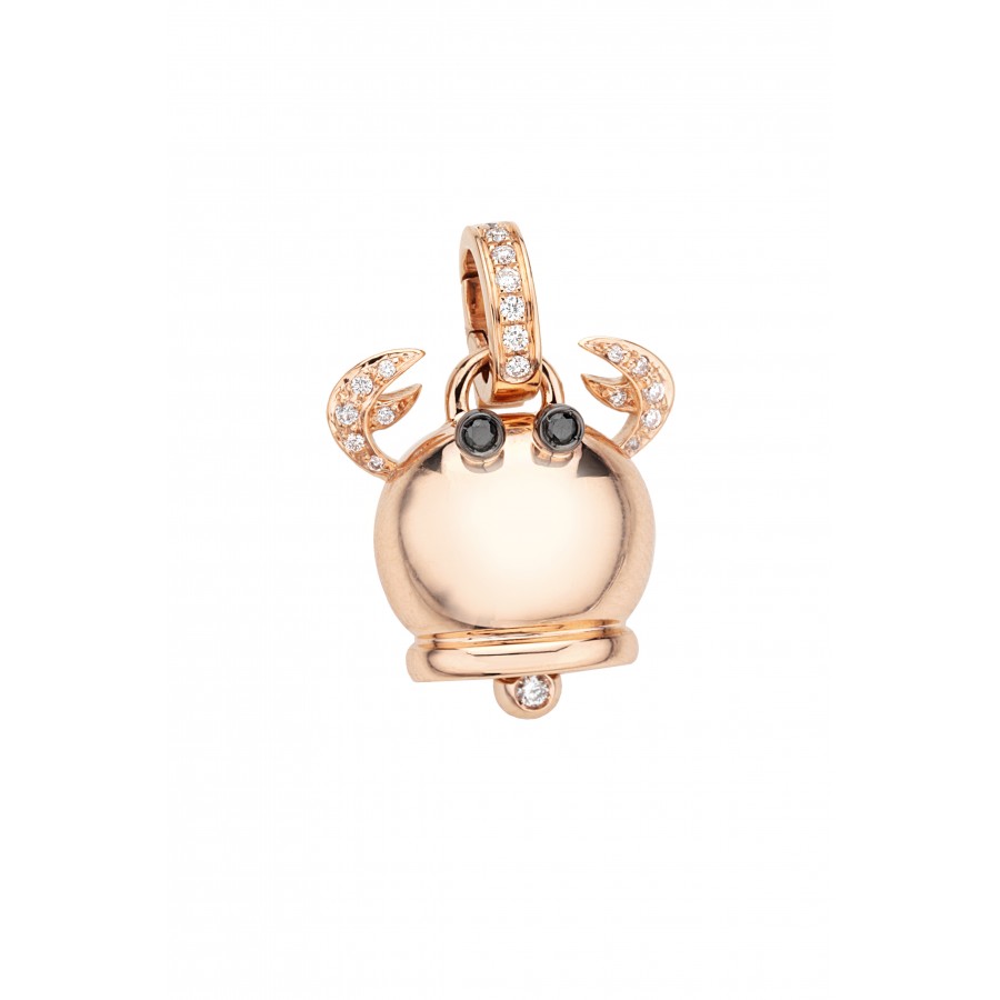Ciondolo Granchio Mini in oro rosa e Diamanti