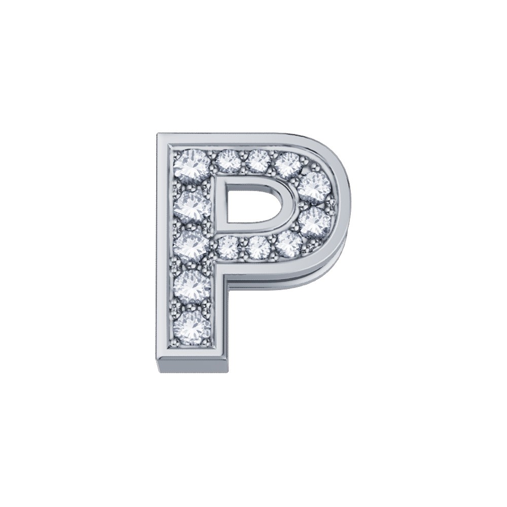 ELEMENTO LETTERA IN ORO BIANCO E DIAMANTI