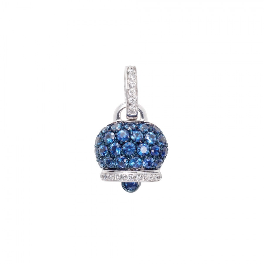 Ciondolo medio Chantecler in oro diamanti e zaffiri ref. 30942