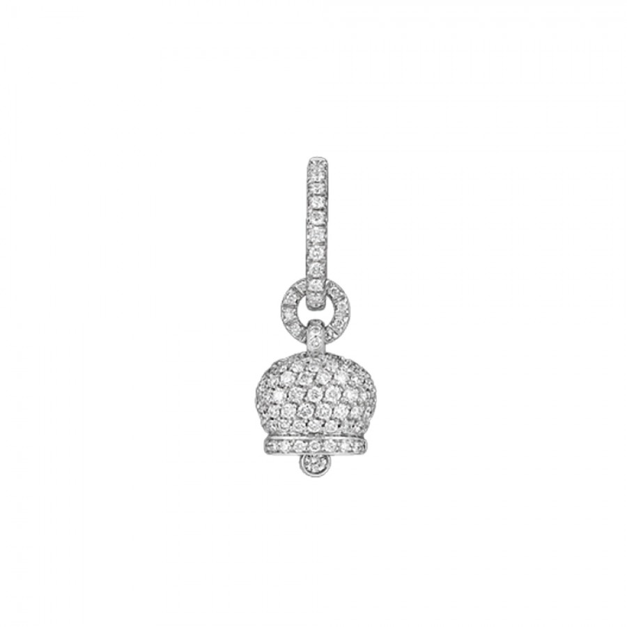 Orecchino Chantecler campanella piccolo in oro bianco e diamanti. ref. 32556