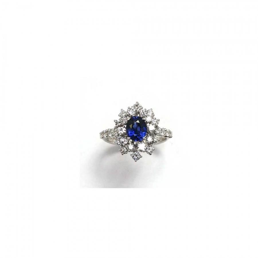Anello Salvini in oro bianco e zaffiro ref. 81092008